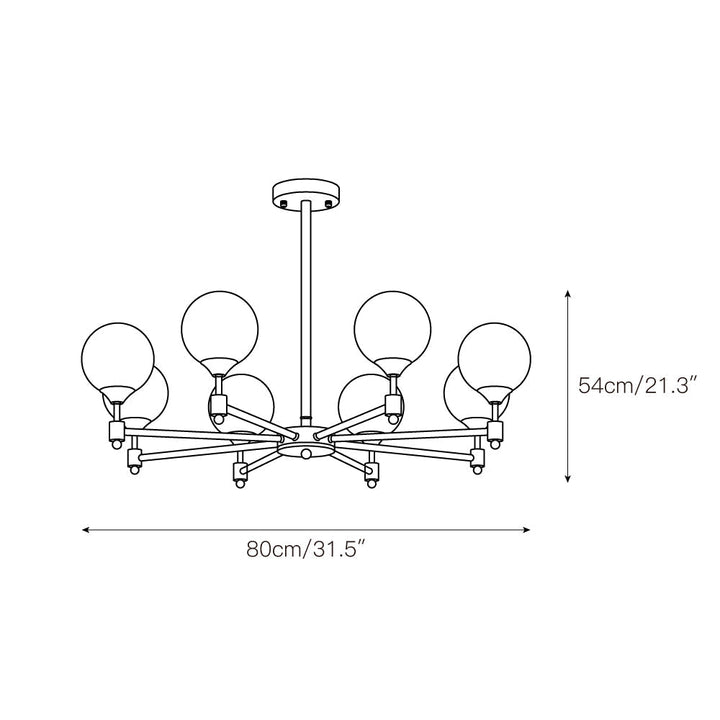 Vatnuvyi Chandelier en Verre Globe - Neutralighting