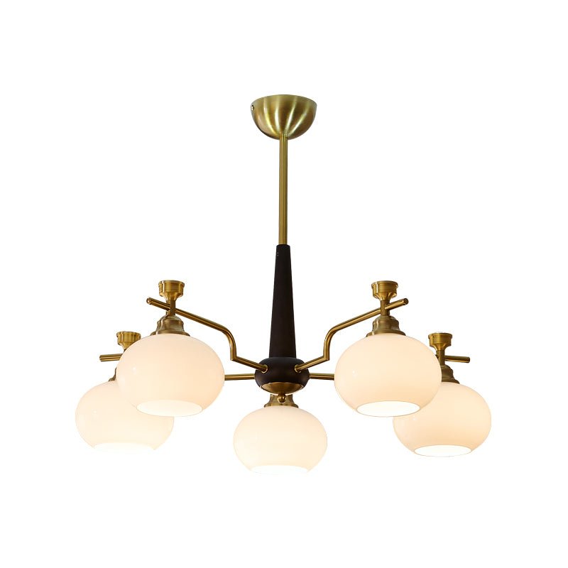Velirara Chandelier Traditionnel Unique Sphère Bois Verre - Neutralighting