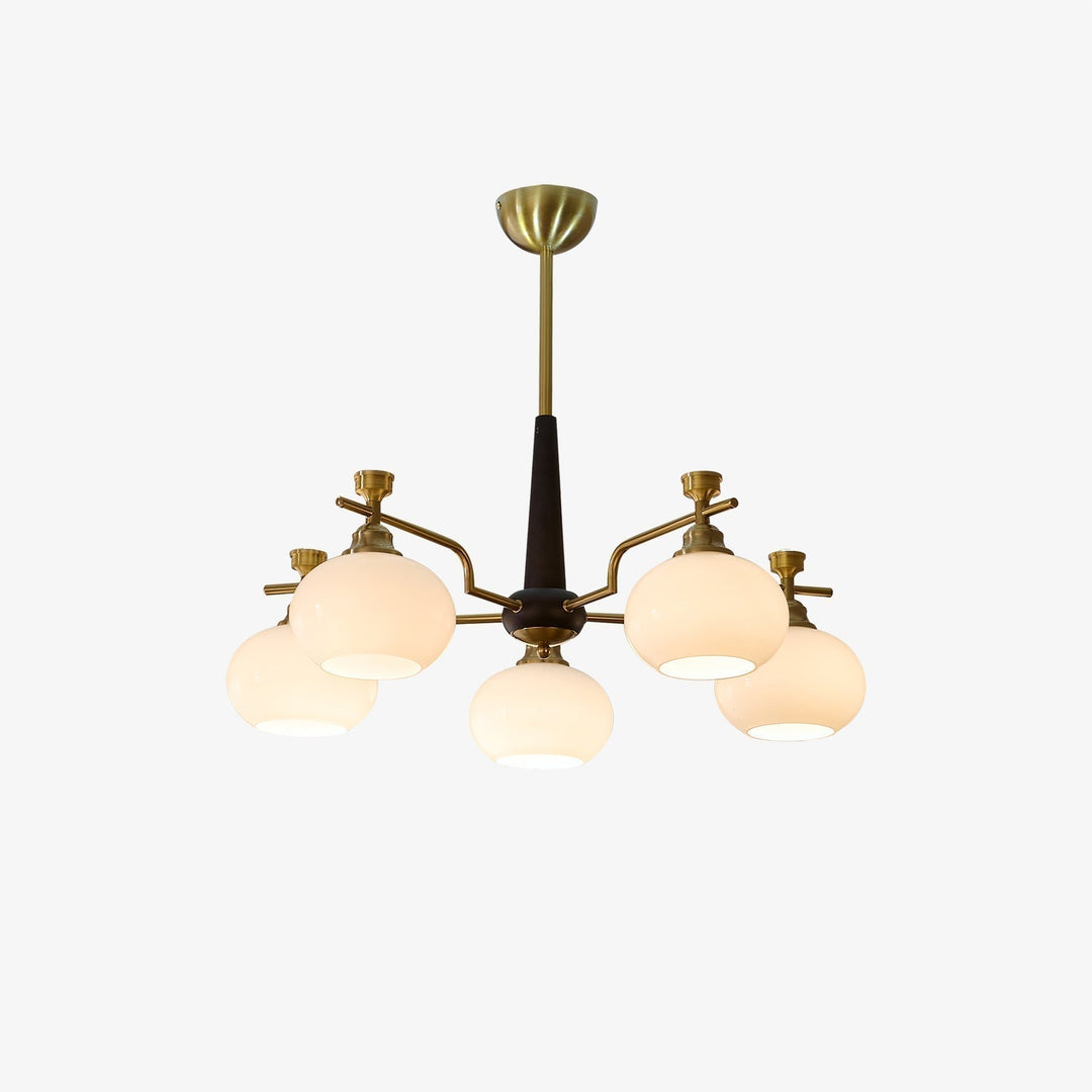 Velirara Chandelier Traditionnel Unique Sphère Bois Verre - Neutralighting