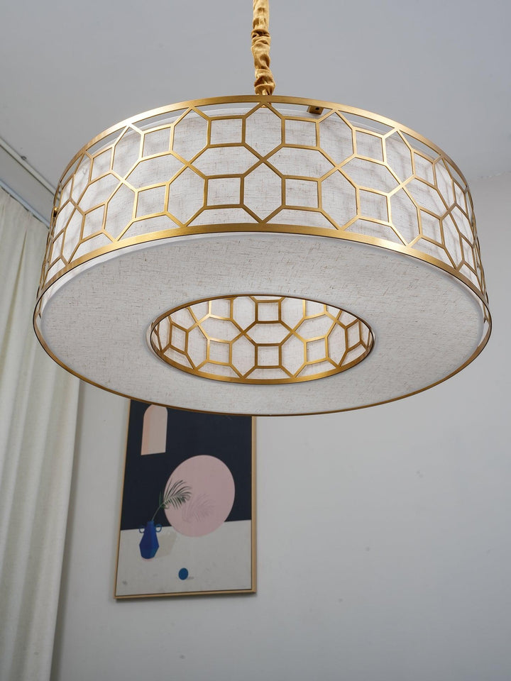Arshaor Suspension Ronde en Cuivre et Verre Élégante - Neutralighting