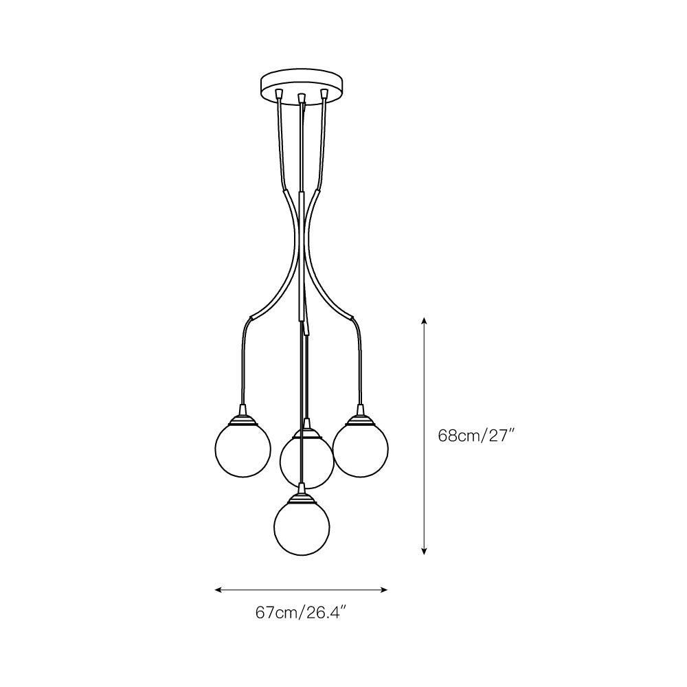 Zoruvyi Chandelier en Verre Boule Moderne Minimaliste - Neutralighting