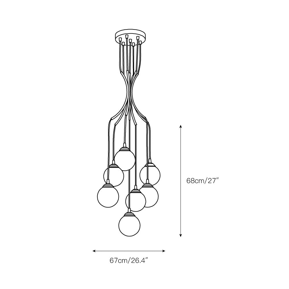 Zoruvyi Chandelier en Verre Boule Moderne Minimaliste - Neutralighting