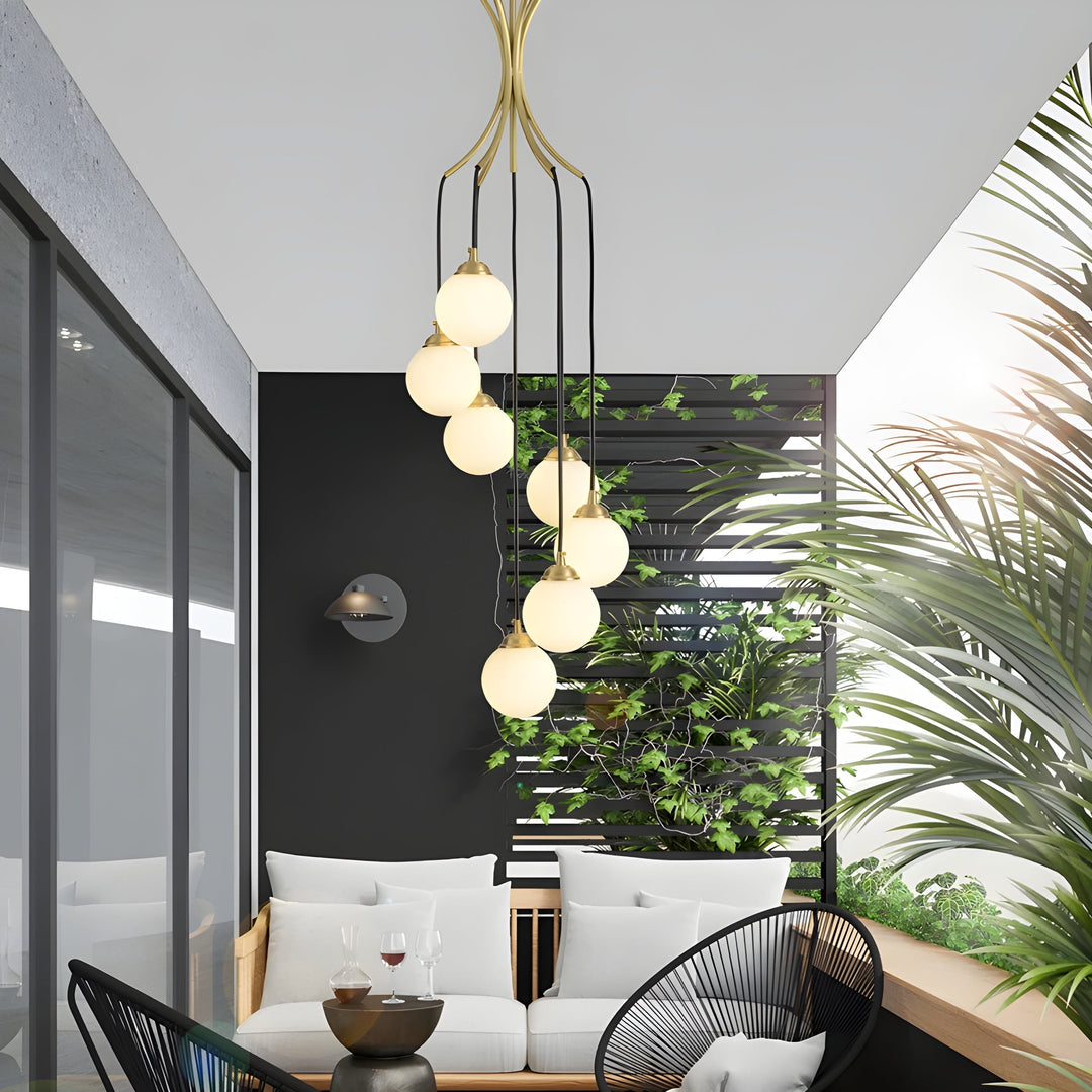 Zoruvyi Chandelier en Verre Boule Moderne Minimaliste - Neutralighting