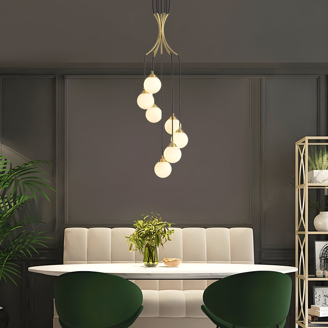 Zoruvyi Chandelier en Verre Boule Moderne Minimaliste - Neutralighting