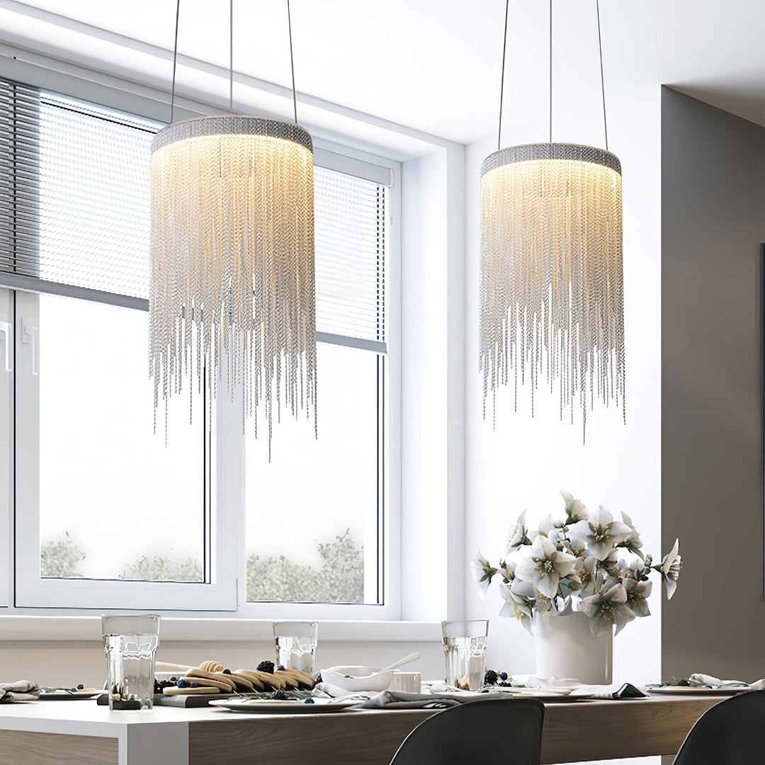 Arsoliel Suspension en Chaîne à Franges de Luxe Postmoderne - Neutralighting