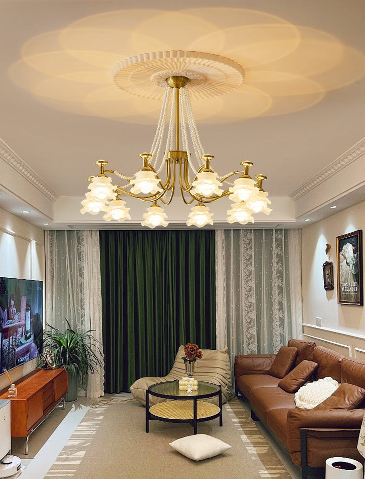 Cotalisra Chandelier Premium Élégance Verre Rose - Neutralighting