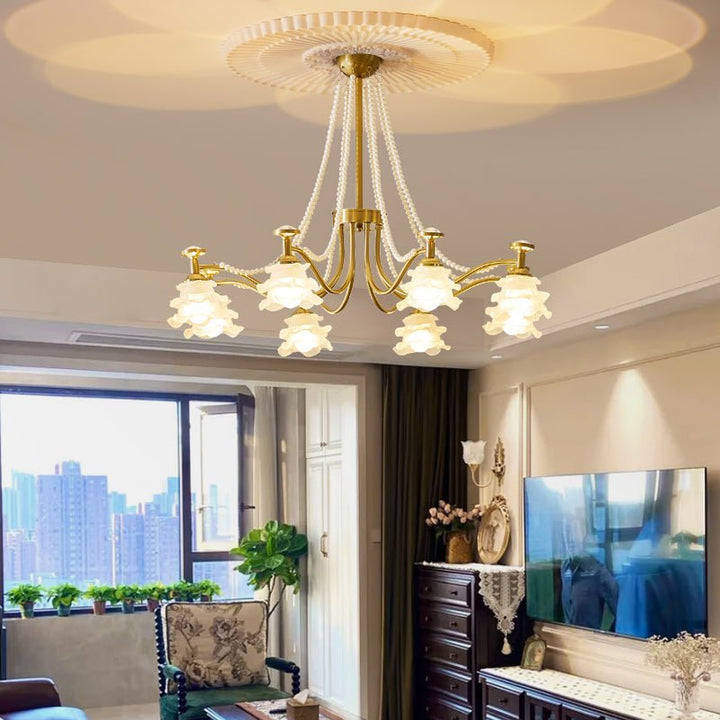 Cotalisra Chandelier Premium Élégance Verre Rose - Neutralighting