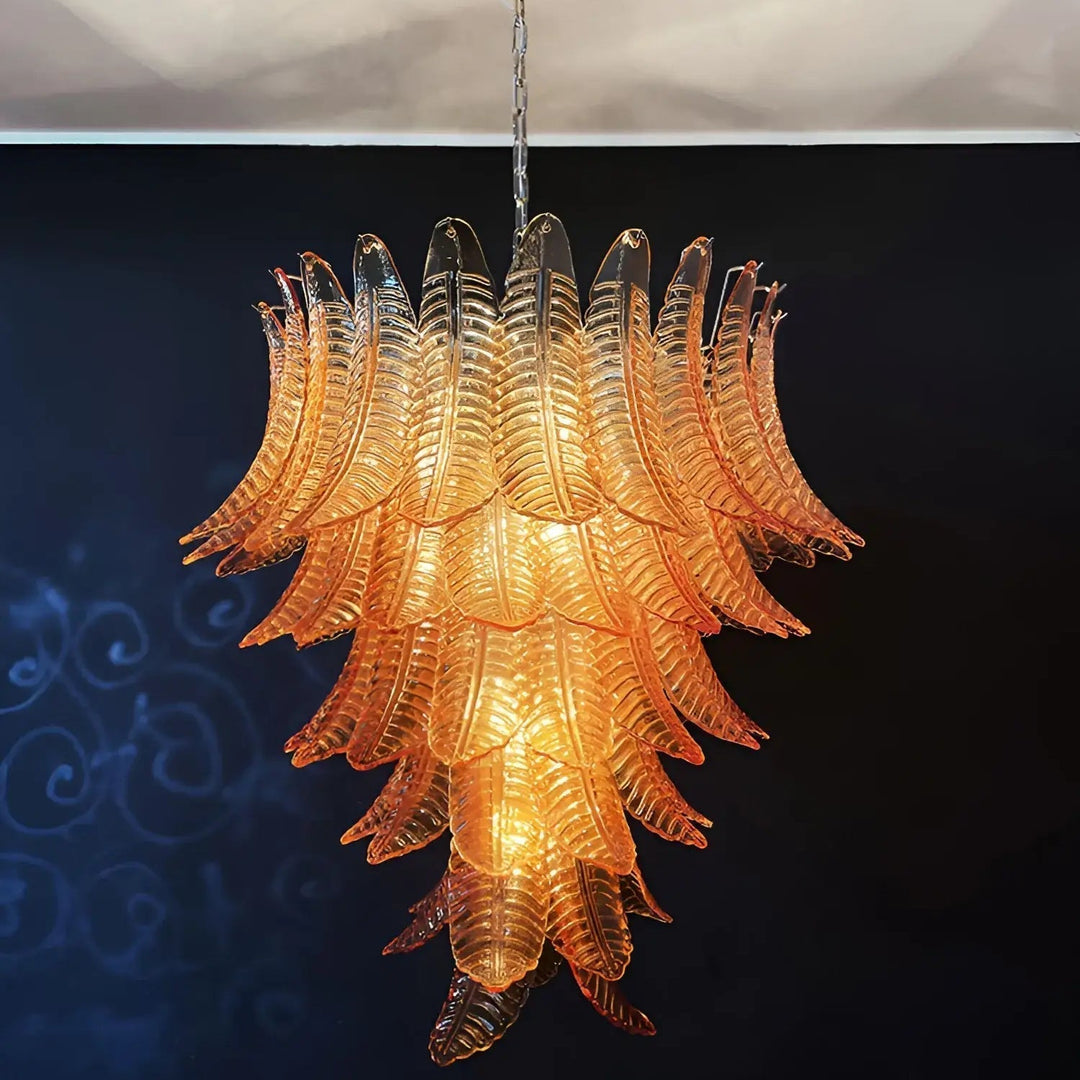 Aurora Chandelier en Verre de Murano Ambre - Neutralighting