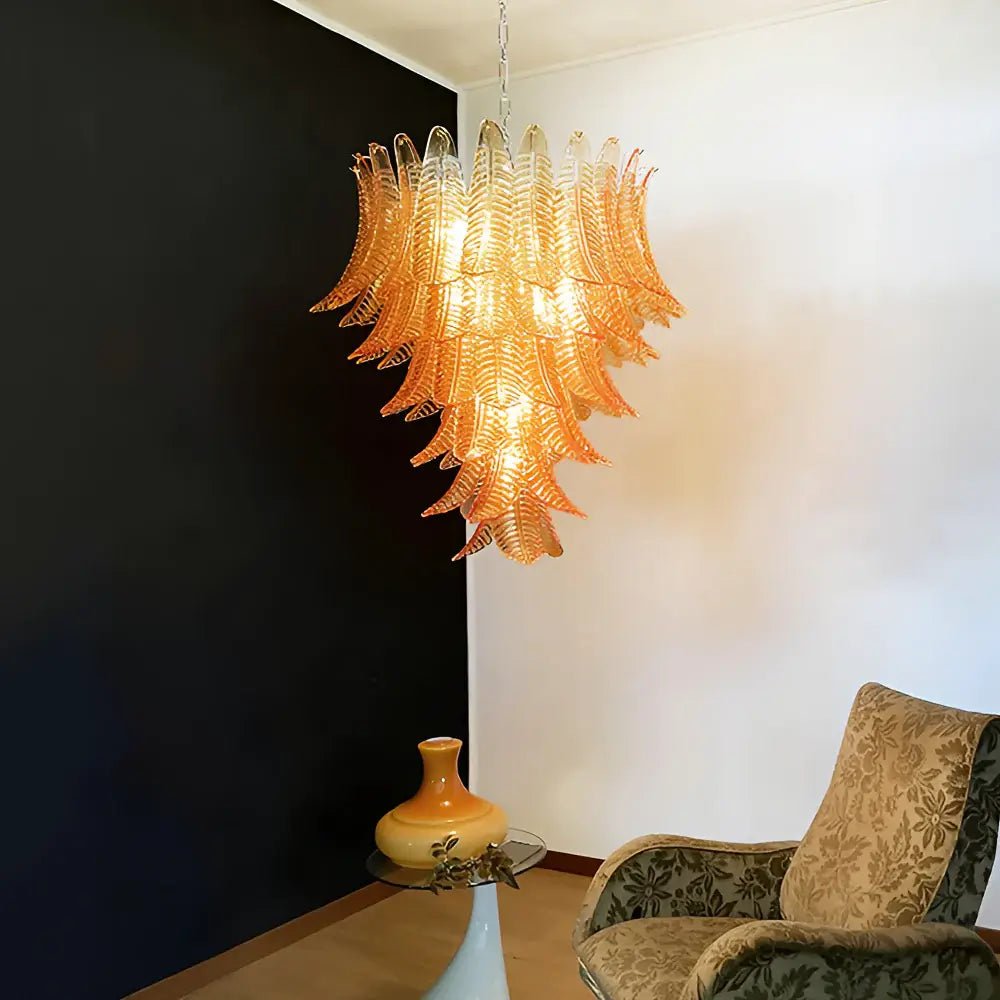 Aurora Chandelier en Verre de Murano Ambre - Neutralighting
