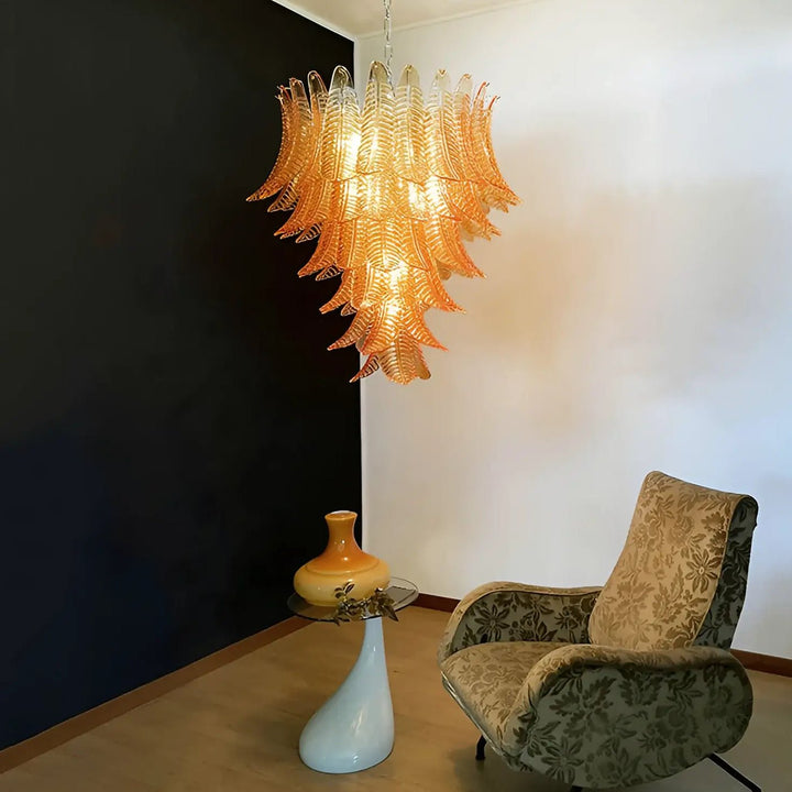 Aurora Chandelier en Verre de Murano Ambre - Neutralighting