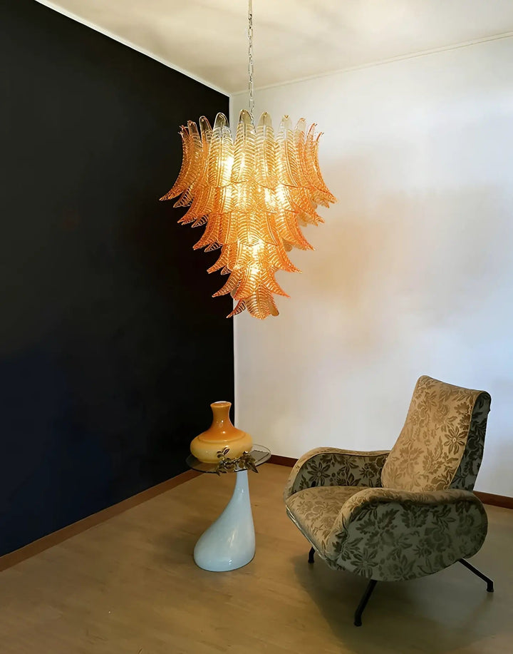 Aurora Chandelier en Verre de Murano Ambre - Neutralighting