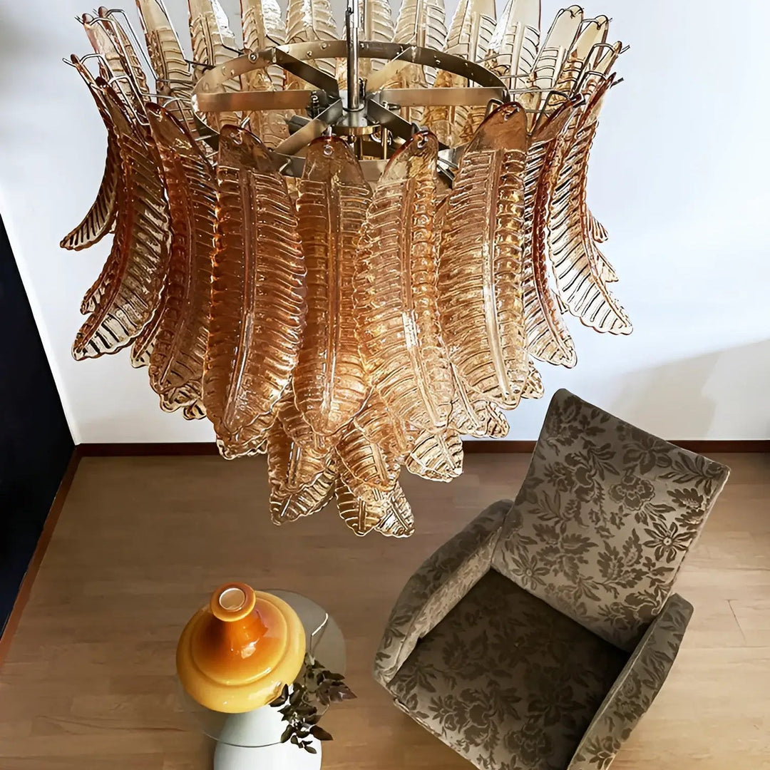 Aurora Chandelier en Verre de Murano Ambre - Neutralighting