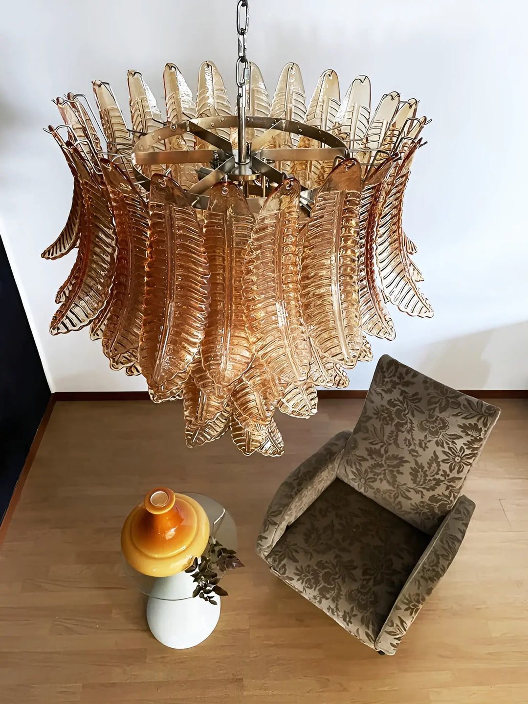 Aurora Chandelier en Verre de Murano Ambre - Neutralighting