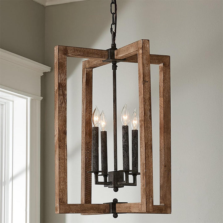 Eirikuvyi Suspension en Métal et Bois Lanterne Créativité Vintage - Neutralighting