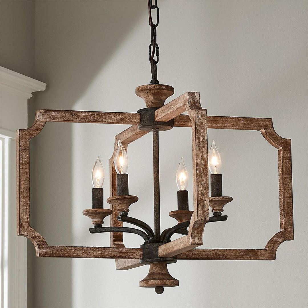 Eirikuvyi Suspension en Métal et Bois Lanterne Créativité Vintage - Neutralighting