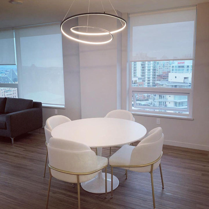 Lustra Chandelier en Aluminium Doré et Verre Opale - Neutralighting