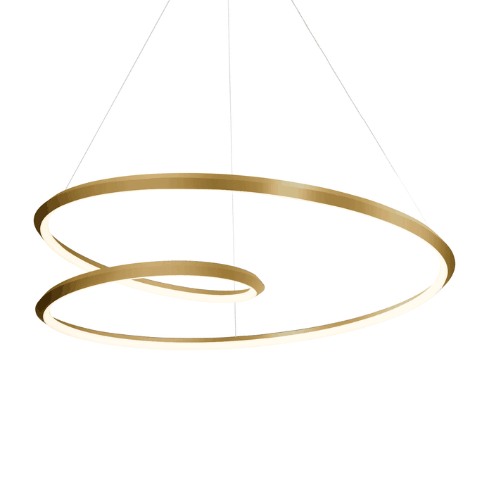 Lustra Chandelier en Aluminium Doré et Verre Opale - Neutralighting