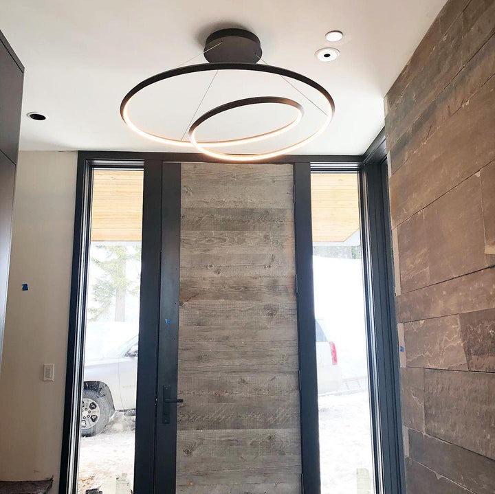 Lustra Chandelier en Aluminium Doré et Verre Opale - Neutralighting