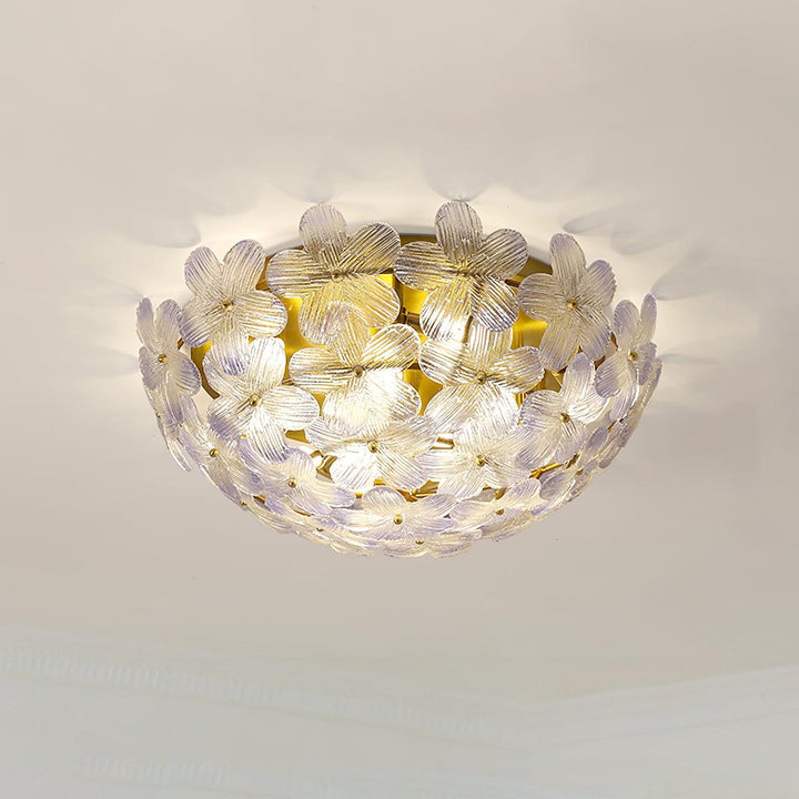 Anan Lustre Plafonnier Floral Verre Pêche - Neutralighting