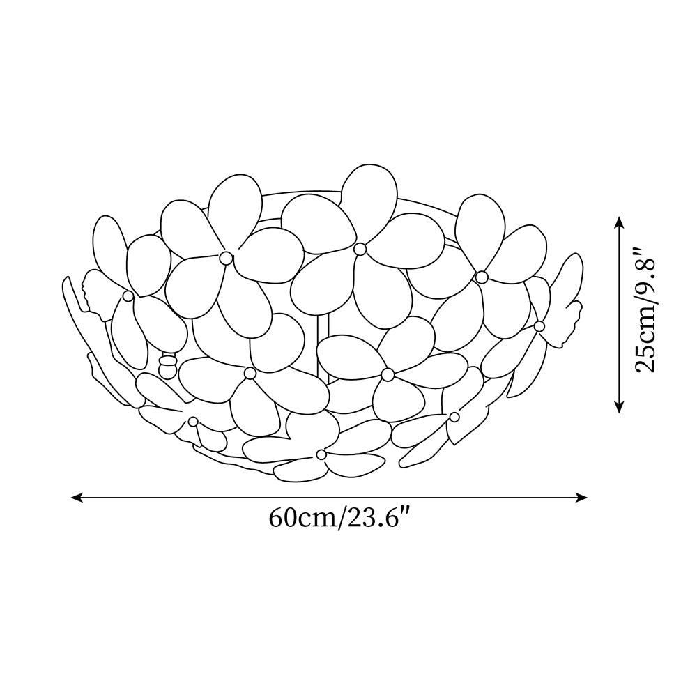 Anan Lustre Plafonnier Floral Verre Pêche - Neutralighting