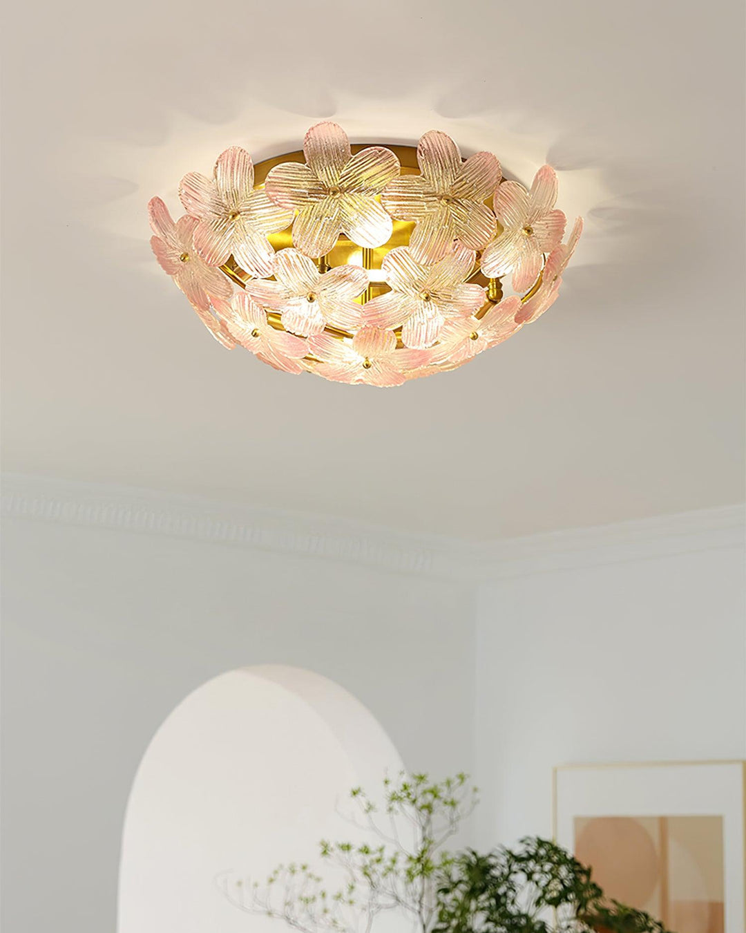 Anan Plafonnier Verre Pétale Couronne Romantique - Neutralighting