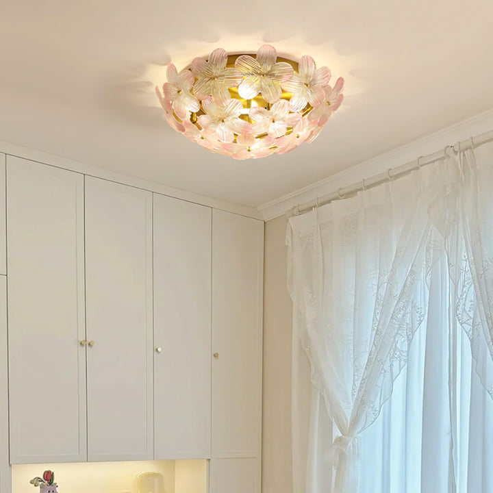 Anan Plafonnier Verre Pétale Couronne Romantique - Neutralighting