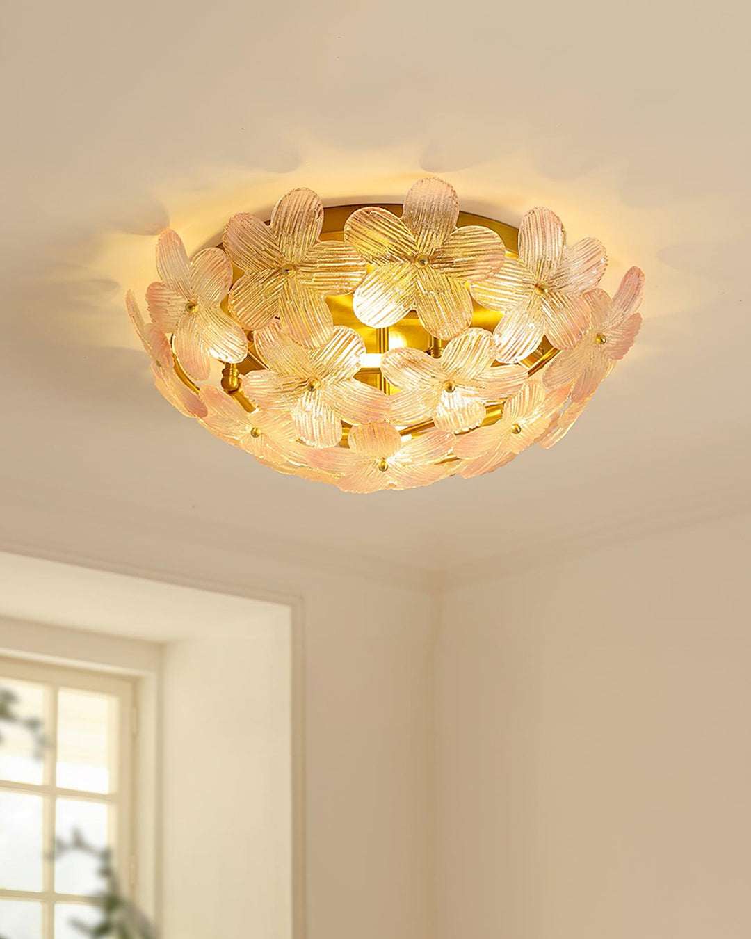 Anan Plafonnier Verre Pétale Couronne Romantique - Neutralighting