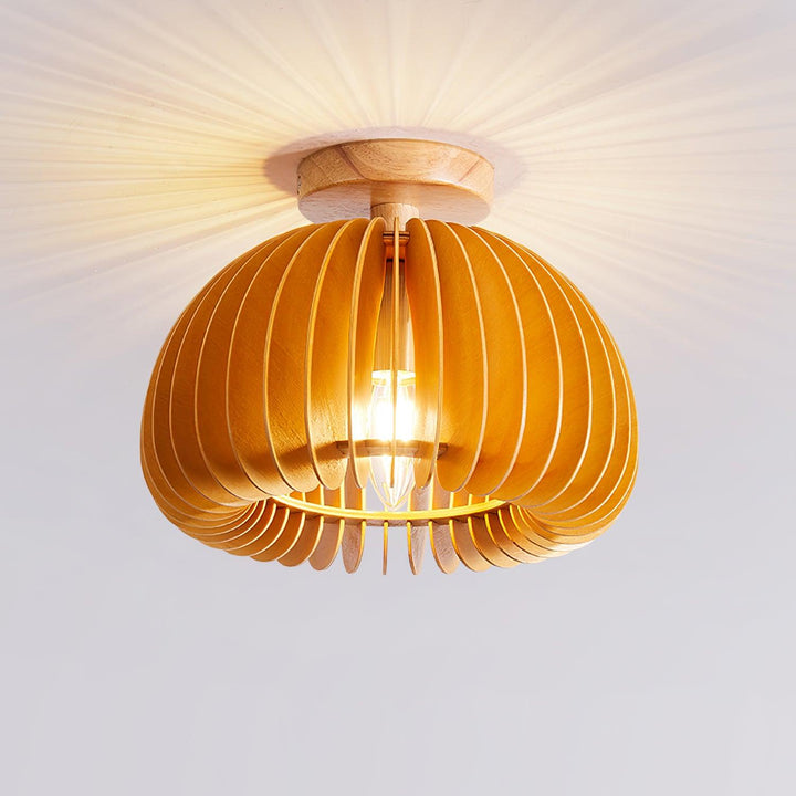 Vividin Plafonnier Pumpkin avec abat-jour et cache en tilleul naturel - Neutralighting