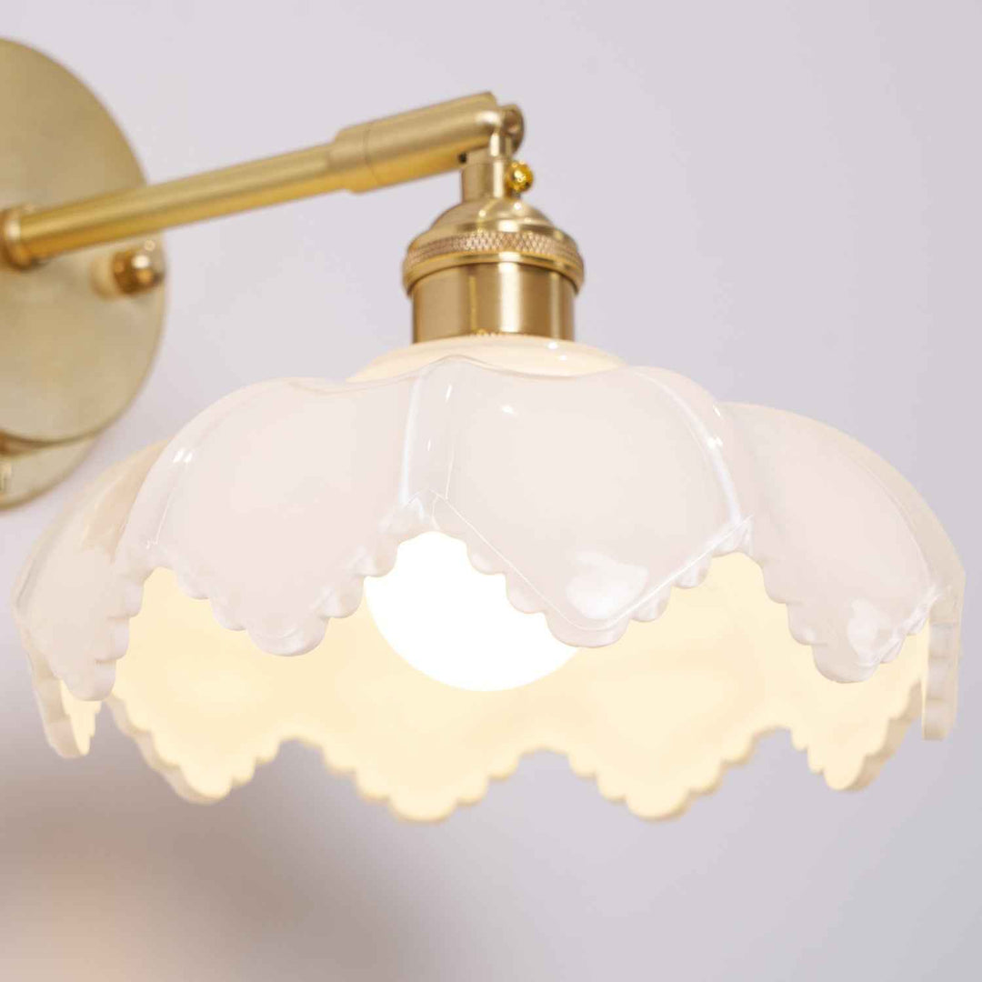 Lotus Verre 18cm Doré LED