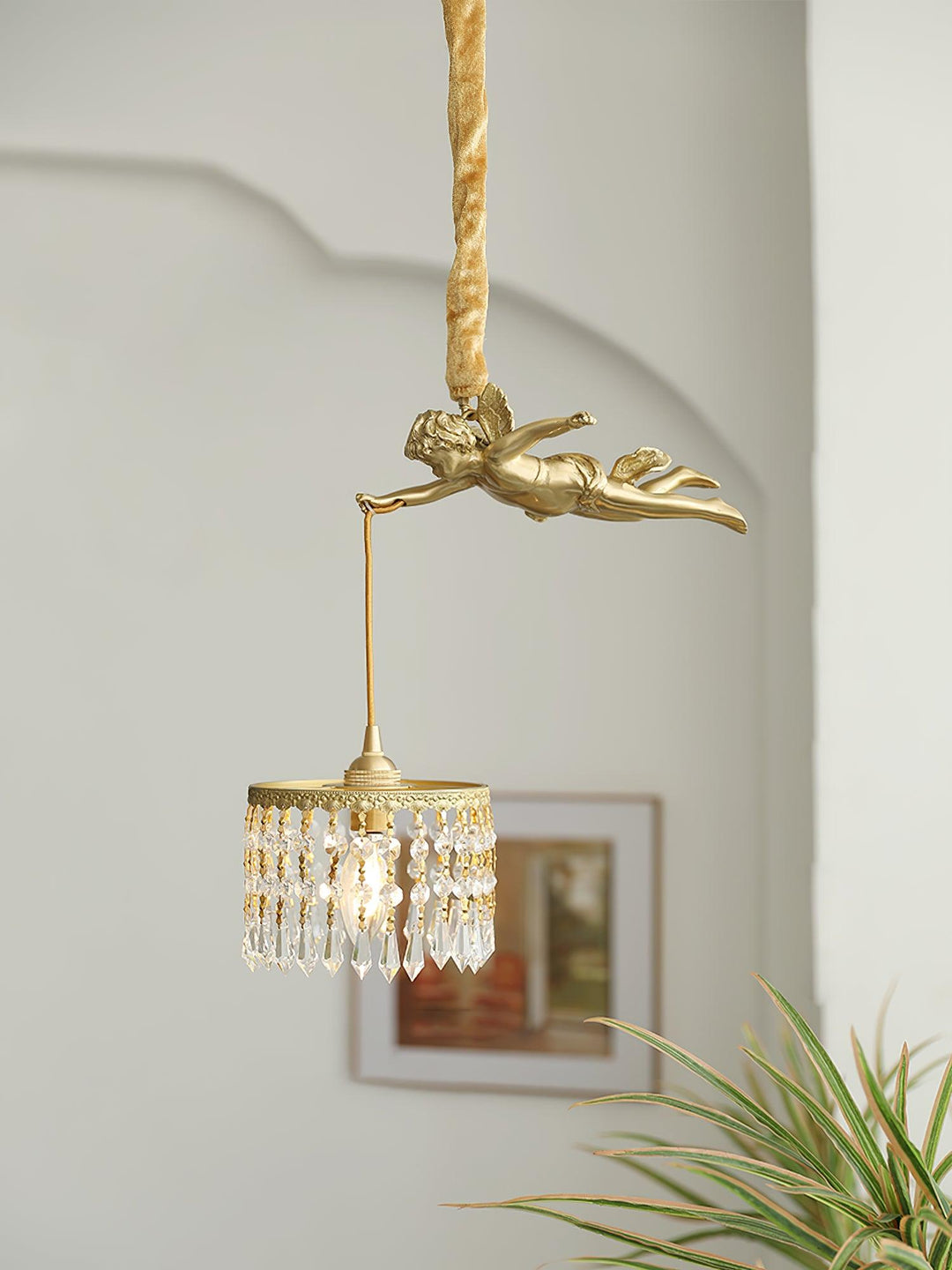 Calytra Suspension Artistique Laiton Cristal - Neutralighting