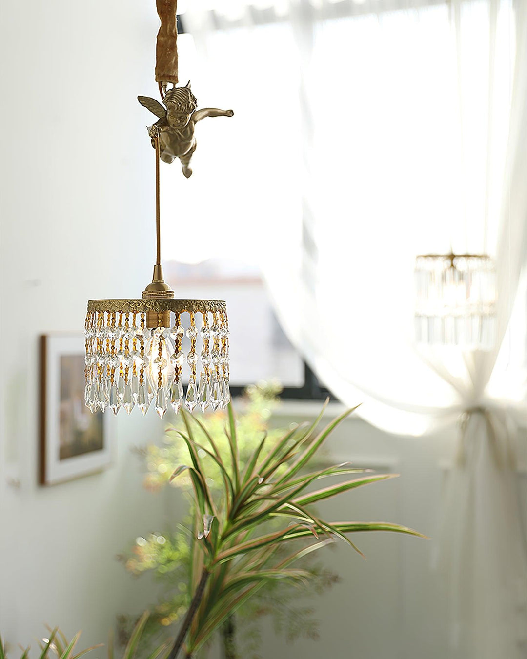 Calytra Suspension Artistique Laiton Cristal - Neutralighting