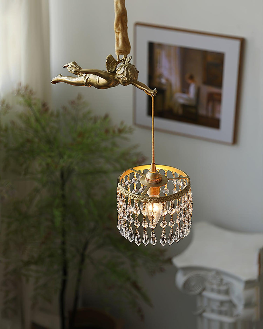 Calytra Suspension Artistique Laiton Cristal - Neutralighting