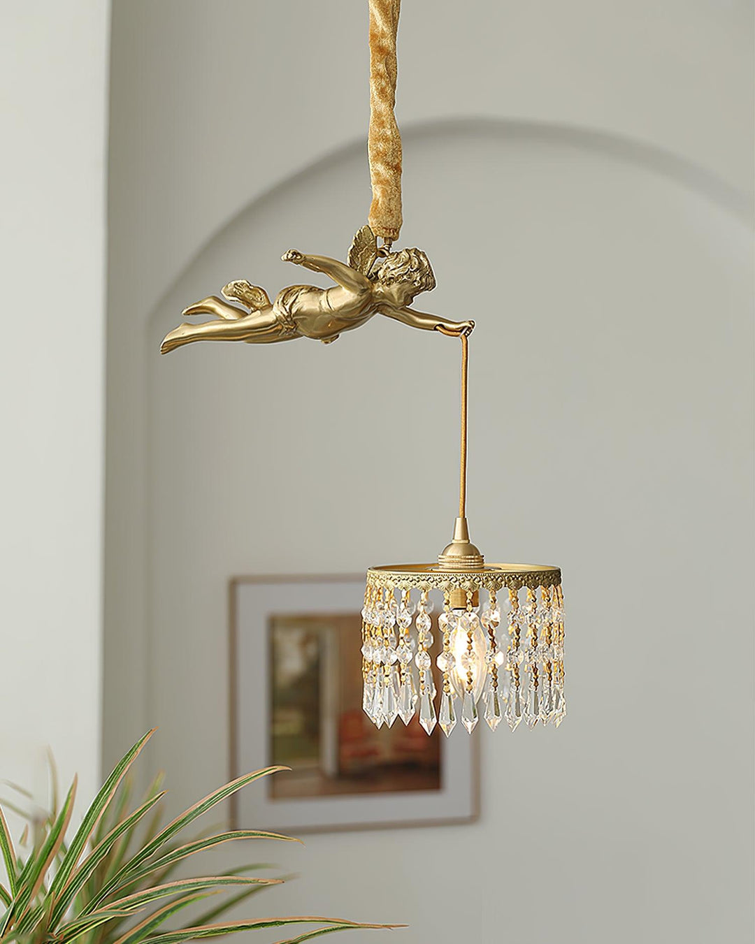 Calytra Suspension Artistique Laiton Cristal - Neutralighting