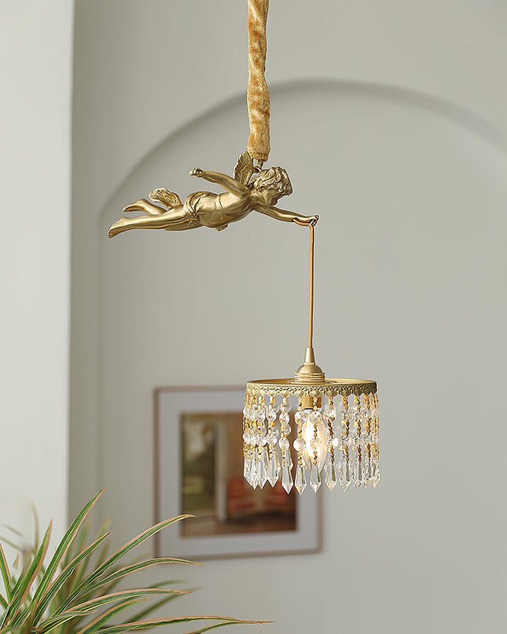 Calytra Suspension Artistique Laiton Cristal - Neutralighting
