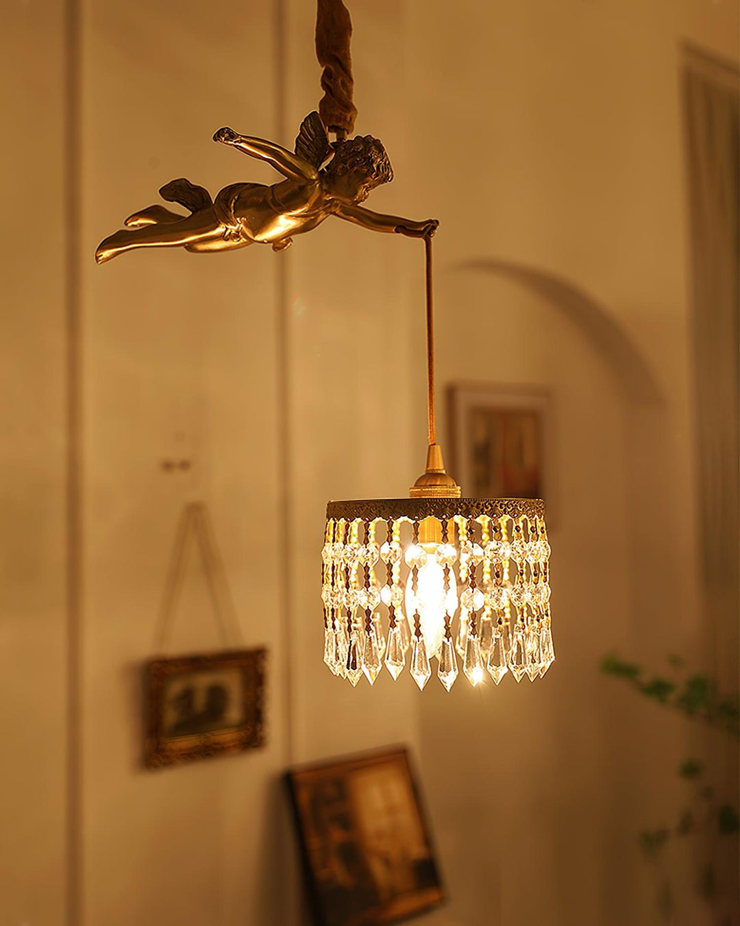 Calytra Suspension Artistique Laiton Cristal - Neutralighting