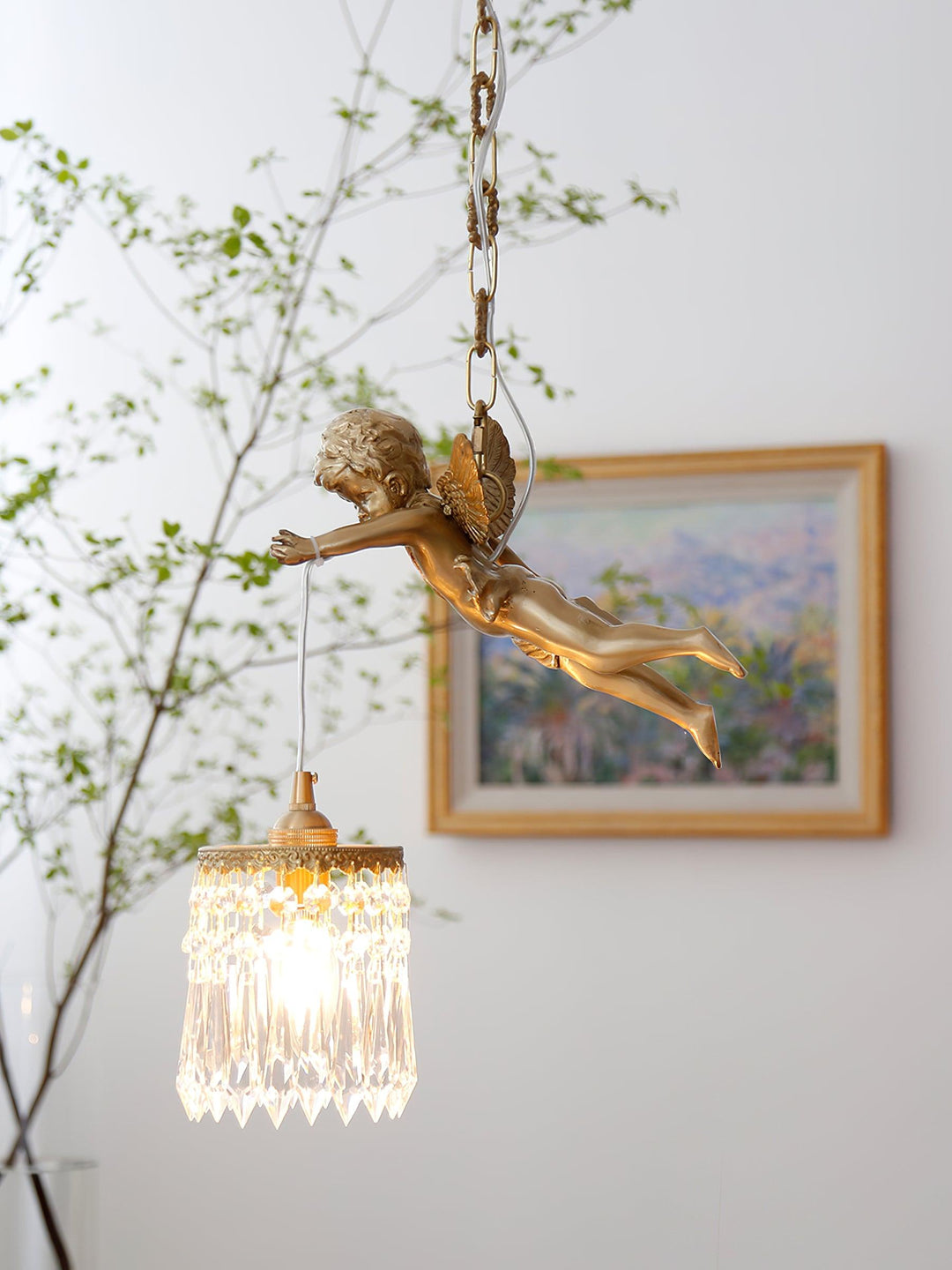 Calytra Suspension Artistique Laiton Cristal - Neutralighting