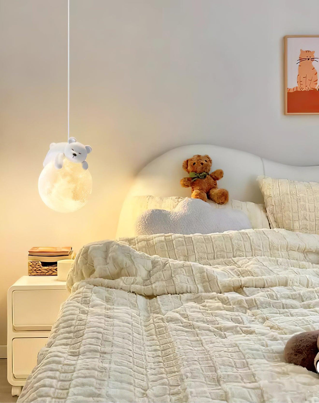 Lustra Suspension Lampe Ours Lune pour Chambre d&