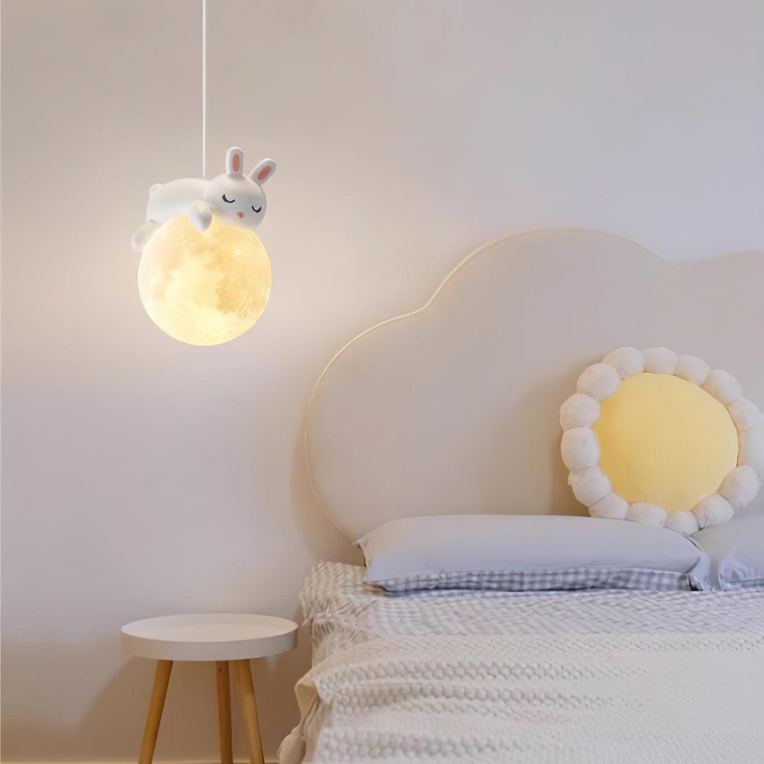 Lustra Suspension Lampe Ours Lune pour Chambre d&