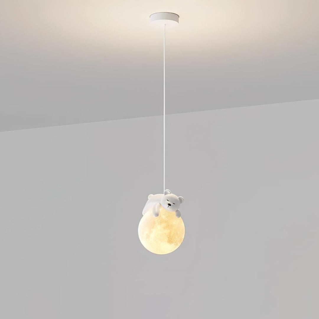 Lustra Suspension Lampe Ours Lune pour Chambre d&