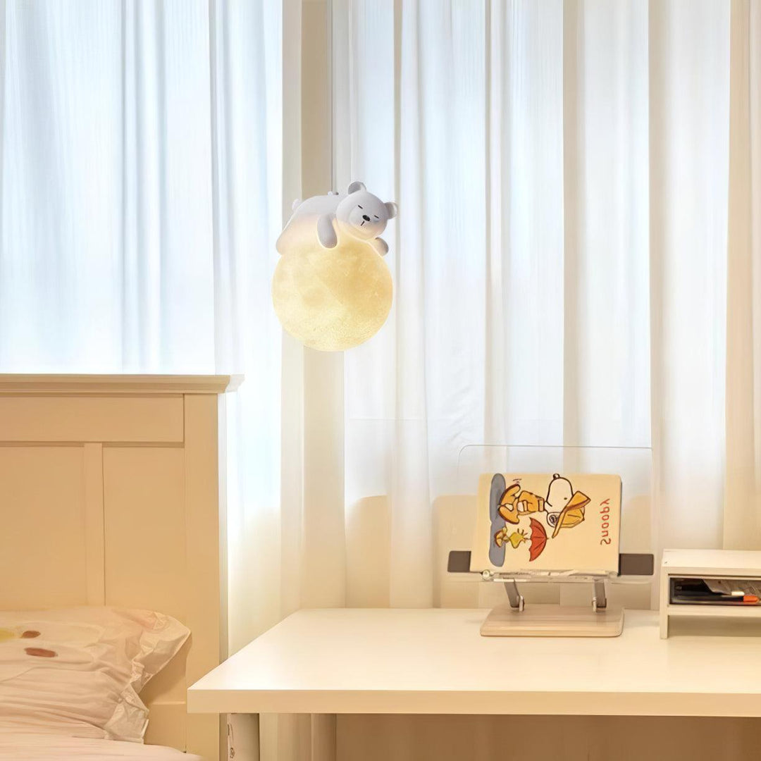 Lustra Suspension Lampe Ours Lune pour Chambre d&