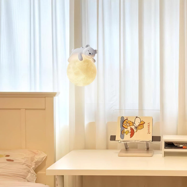 Lustra Suspension Lampe Ours Lune pour Chambre d&