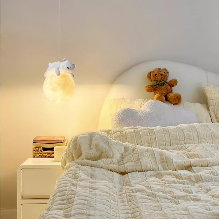 Lustra Suspension Lampe Ours Lune pour Chambre d&