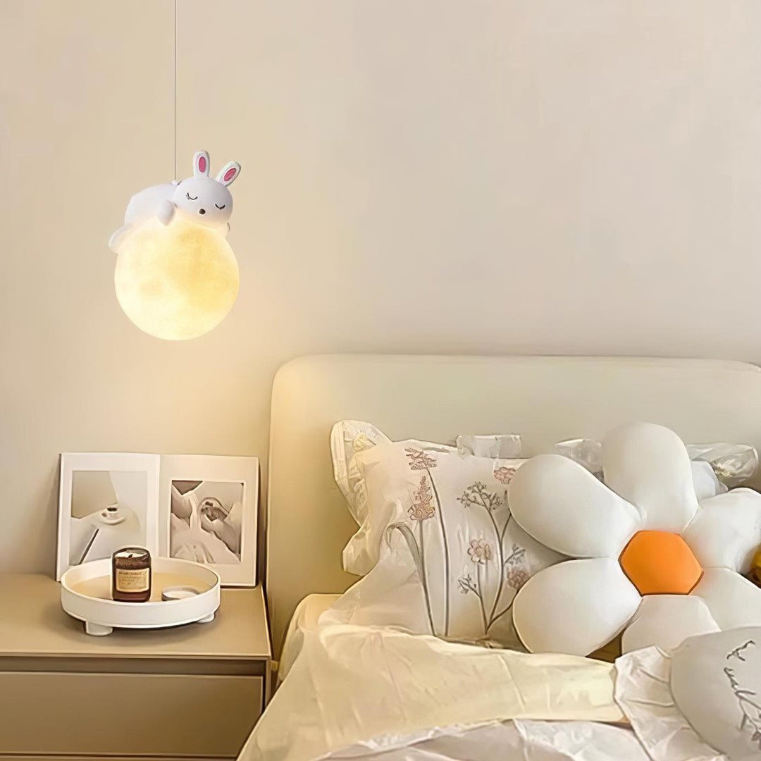 Lustra Suspension Lampe Ours Lune pour Chambre d&