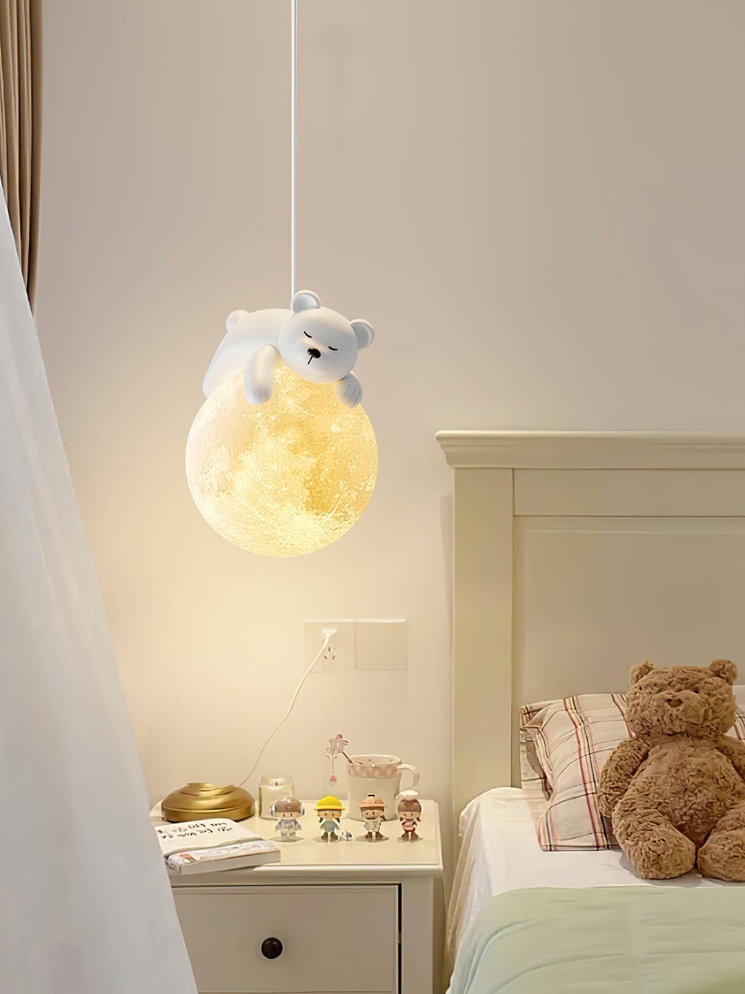 Lustra Suspension Lampe Ours Lune pour Chambre d&