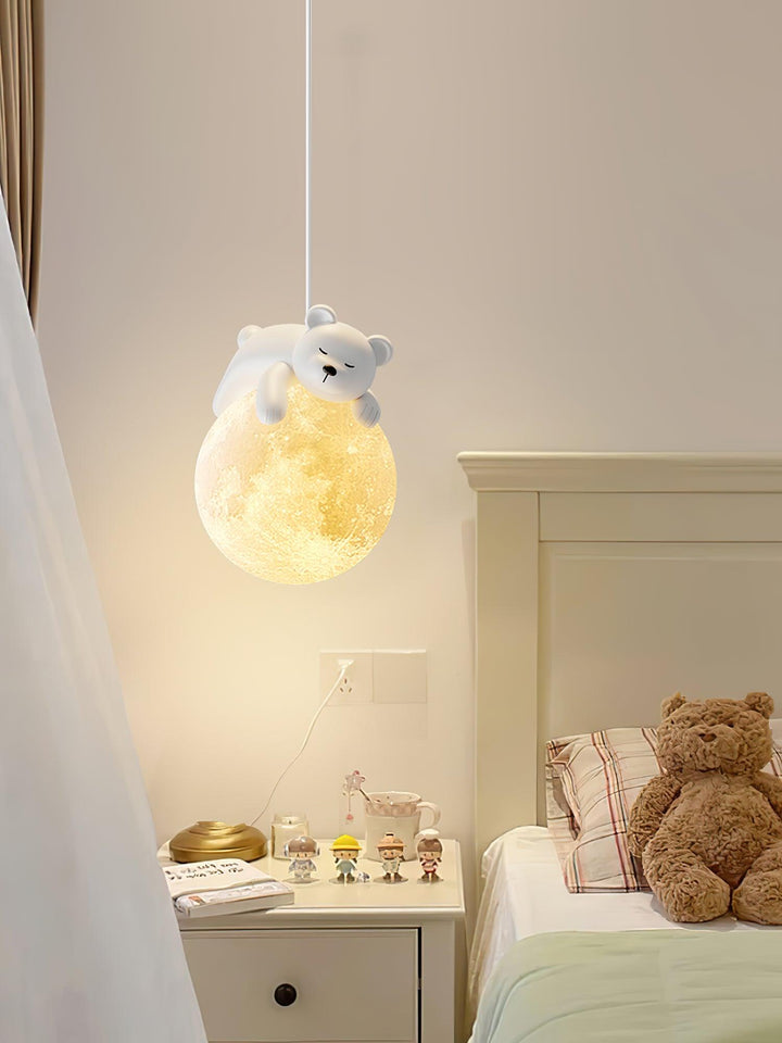 Lustra Suspension Lampe Ours Lune pour Chambre d&