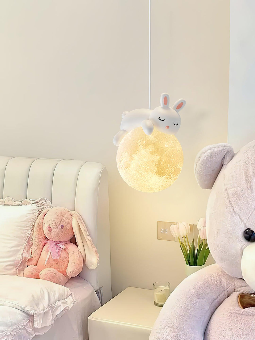 Lustra Suspension Lampe Ours Lune pour Chambre d&