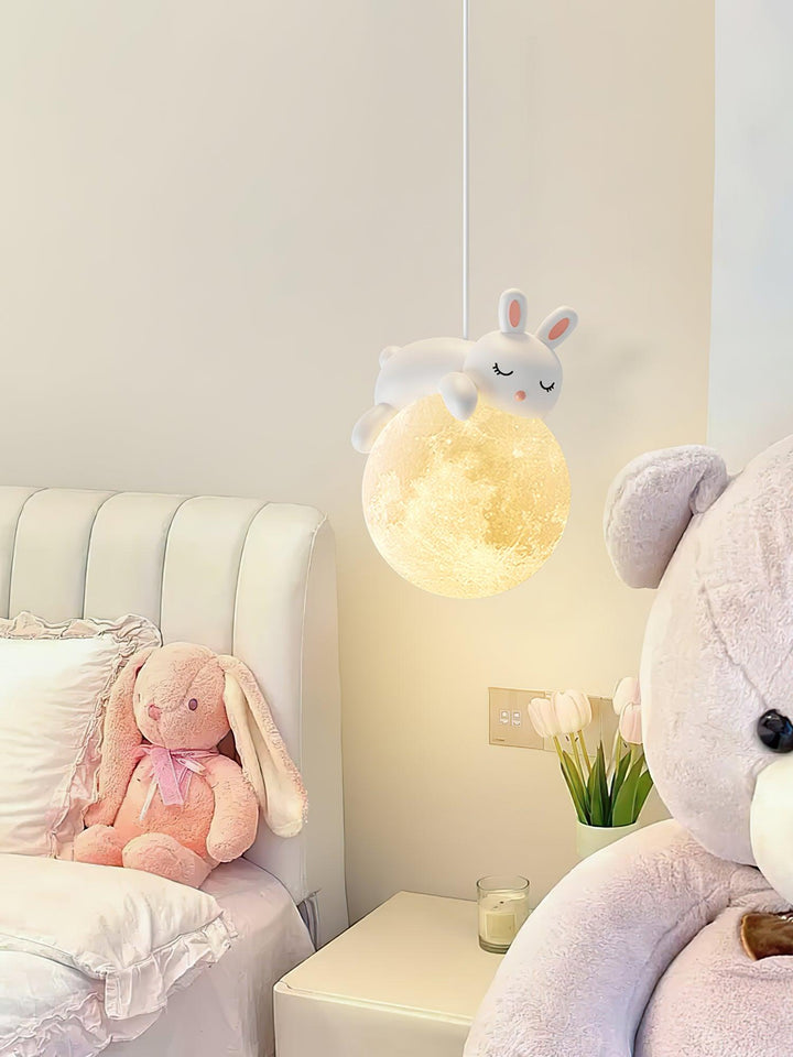 Lustra Suspension Lampe Ours Lune pour Chambre d&