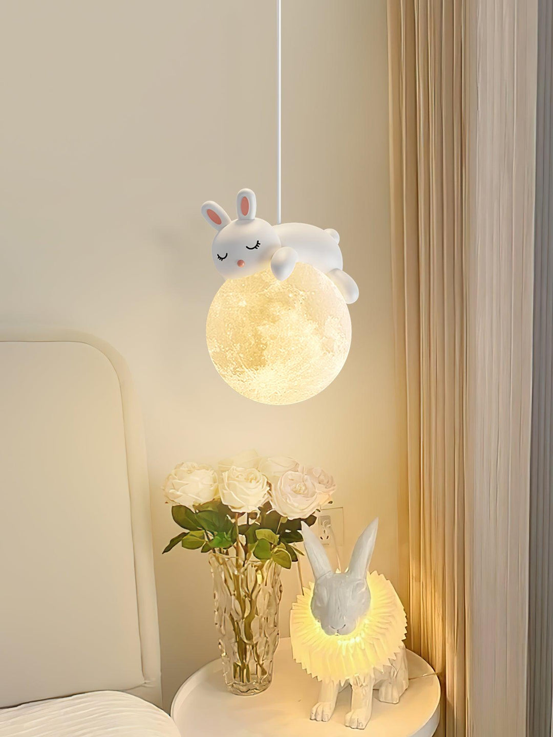 Lustra Suspension Lampe Ours Lune pour Chambre d&