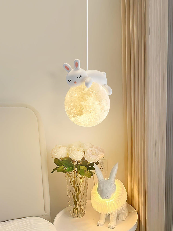 Lustra Suspension Lampe Ours Lune pour Chambre d&