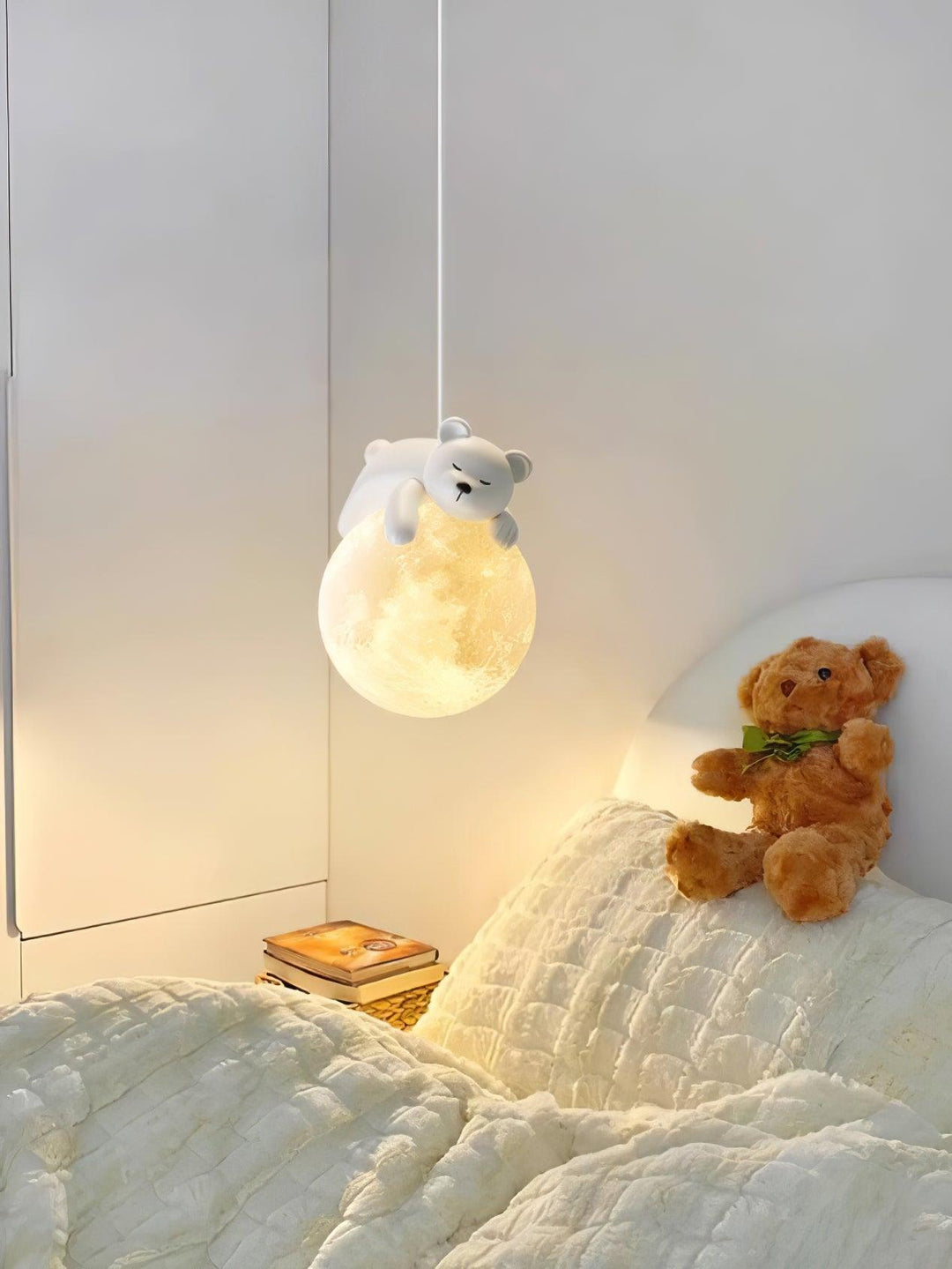 Lustra Suspension Lampe Ours Lune pour Chambre d&